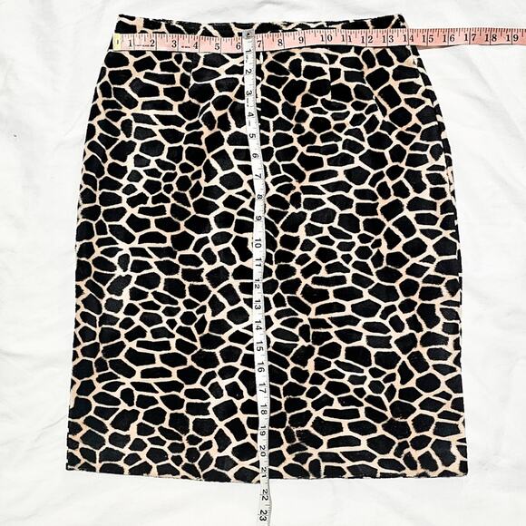 Central Falls faux fur giraffe fuzzy pencil skirt size 6 - Picture 4 of 10